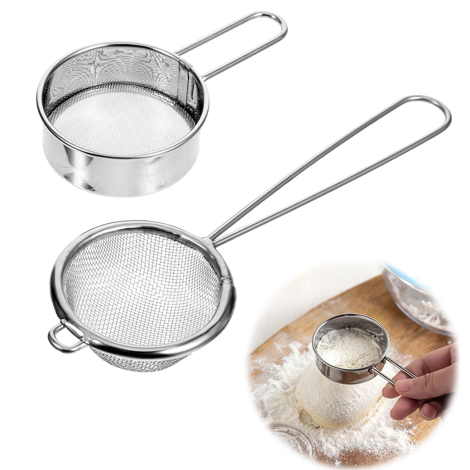 2個 36cm こし器 ワンタッチ 裏ごし ふるい　調理　お菓子 製菓 製パン Amazon | Doyime 粉ふるい ステンレス粉ふるい 2個セット 小麦粉